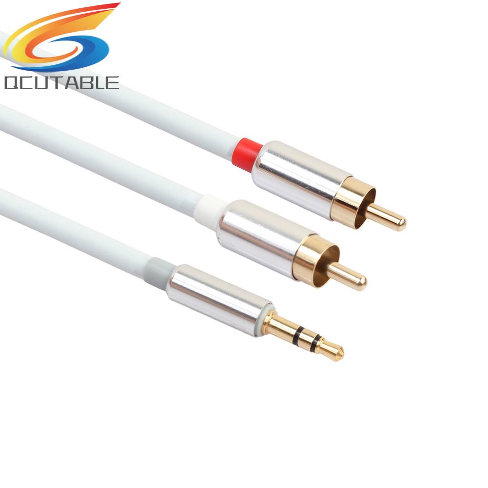 Cáp Âm Thanh 3.5mm ĐầU CắM Sang ĐầU CắM 2RCA Cho MáY Tí