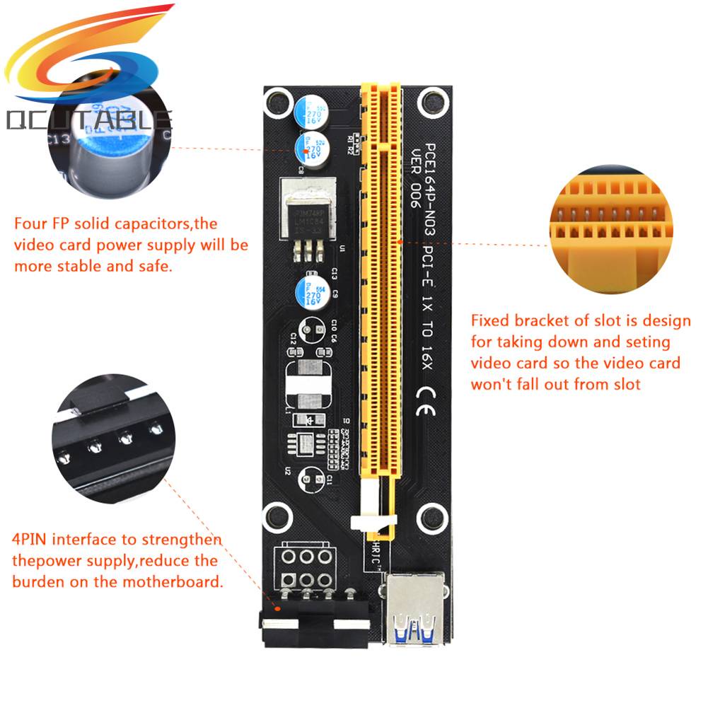 Bảng Mạch Mở Rộng PCI-E 1x Sang 16x 15-Pin Sang 4 Pin