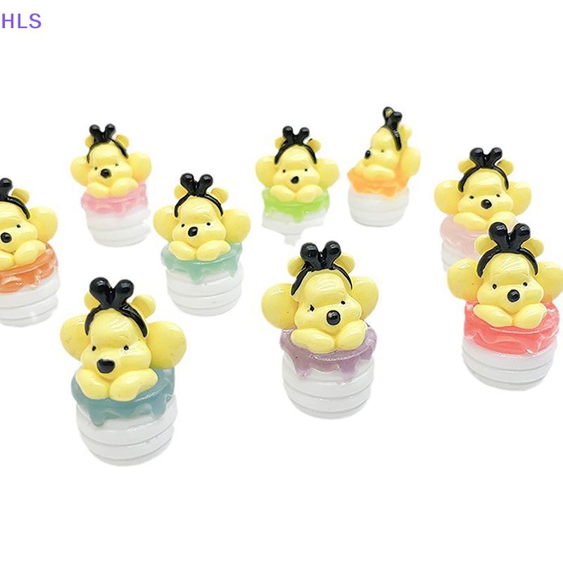 [HLS] Mặt Dây Chuyền / Móc Khóa / Mặt Đá Resin Mini Hình Chú Gấu Winnie Màu Dạ Quang DIY