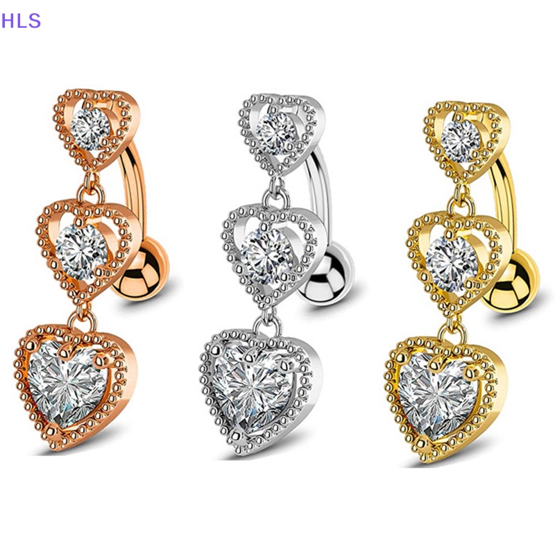 Khuyên Rốn Hình Trái Tim 3D Bằng Thép Không Gỉ