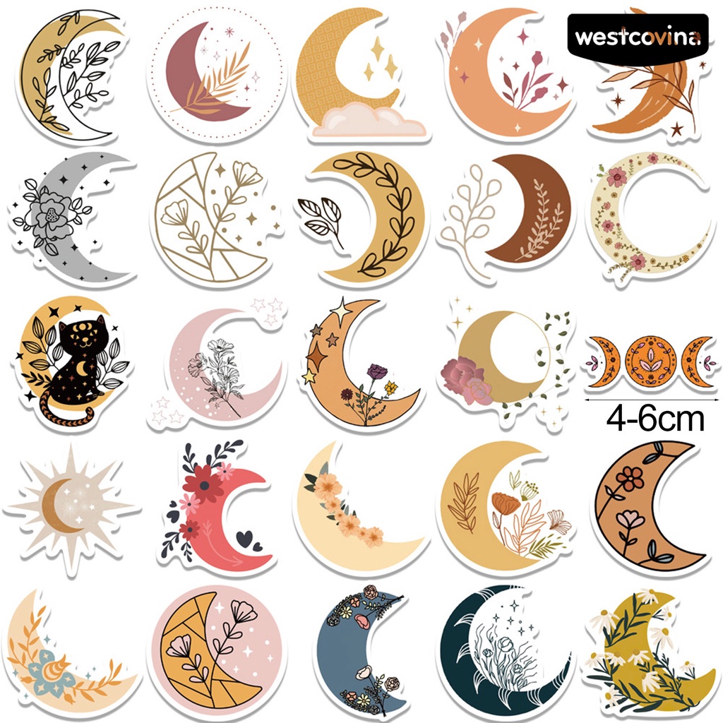 [WSTN]✎Bộ 50 Miếng Dán Trang Trí Vali Chống Thấm Nước Bằng PVC