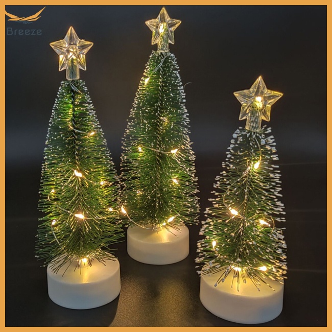Cây Thông Giáng Sinh Có Đèn Led Mini Để Bàn 3 Cái