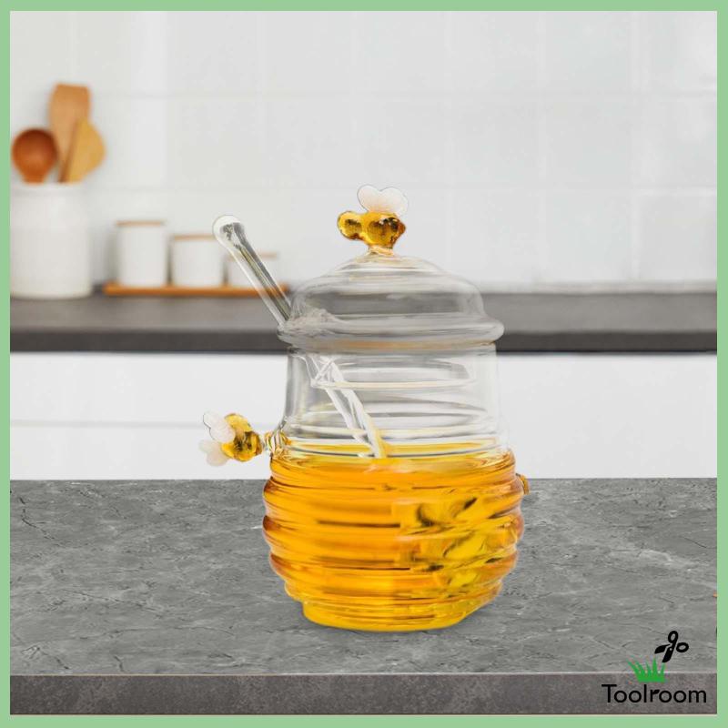 Bình Đựng Mật Ong Bằng Kính Trong Suốt Tiện Dụng Cho Gia Đình / Văn Phòng