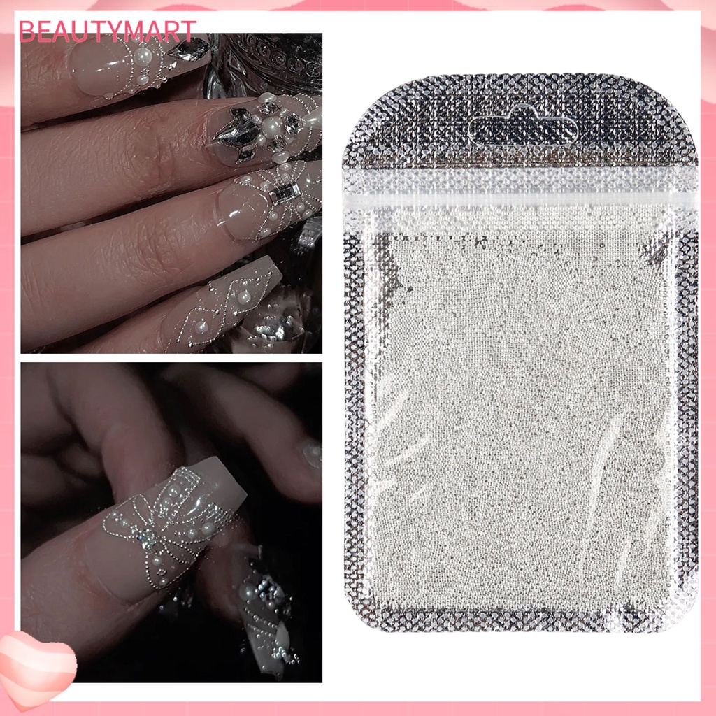 1 Túi Hạt Kim Loại 0.8 / 1mm Lấp Lánh Dùng Trang Trí Móng Tay 3D DIY