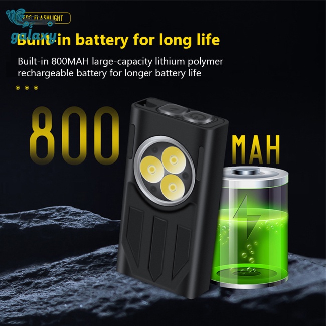 Galaxy Đèn Pin Mini Đa Năng 1100lm Bằng Hợp Kim Nhôm Có Móc Khóa Nam Châm