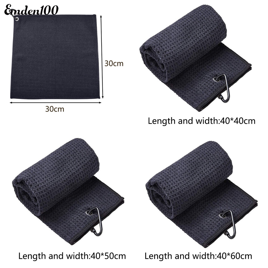 Emden Khăn Lau Mồ Hôi Không Lông Xù Siêu Sạch Sẽ Có Kẹp Làm Sạch Hiệu Quả Nhanh Khô Họa Tiết Waffle Dành Cho Gậy Đánh Golfer