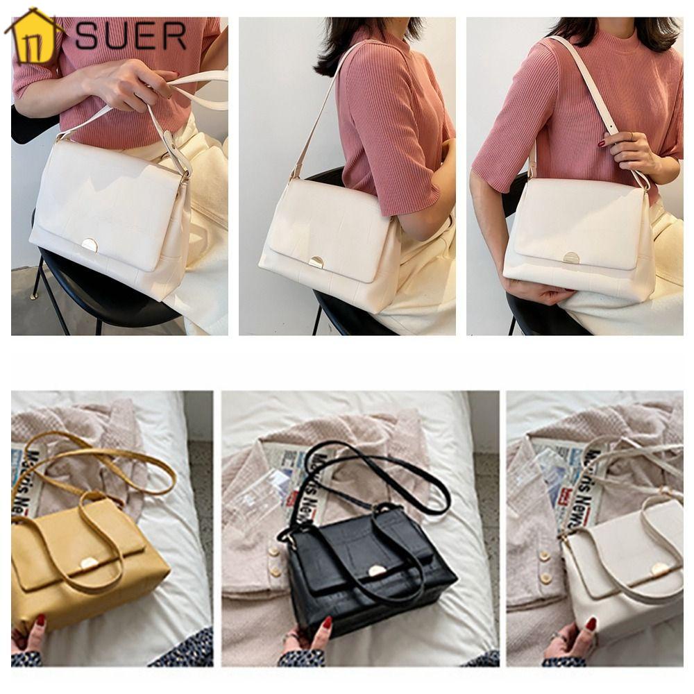 Suenin Túi Xách Đeo Vai Màu Trơn Sức Chứa Lớn Đa Năng Dùng Khi Đi Du Lịch