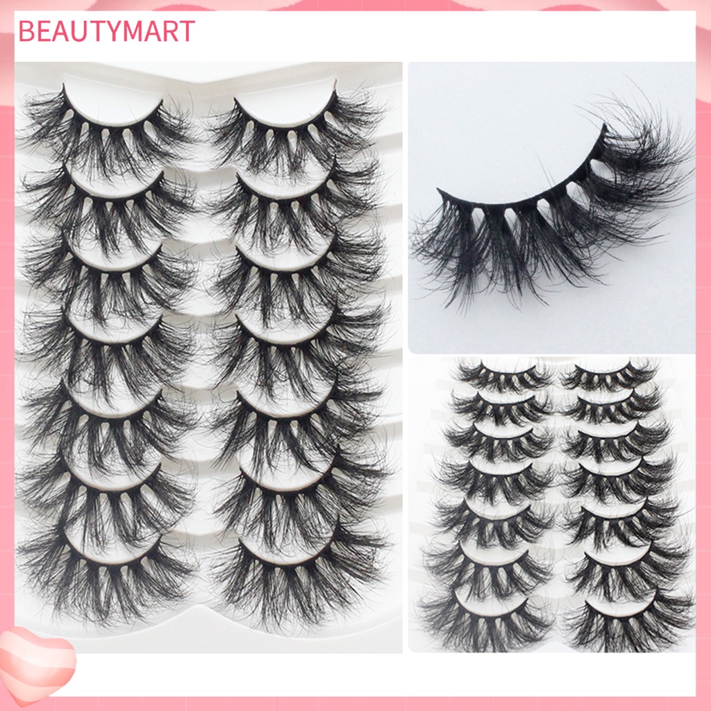 Set 7 Cặp Lông Mi Giả 3D Mềm Mại Dày Dặn Tự Nhiên Lâu Trôi Chống Thấm Nước