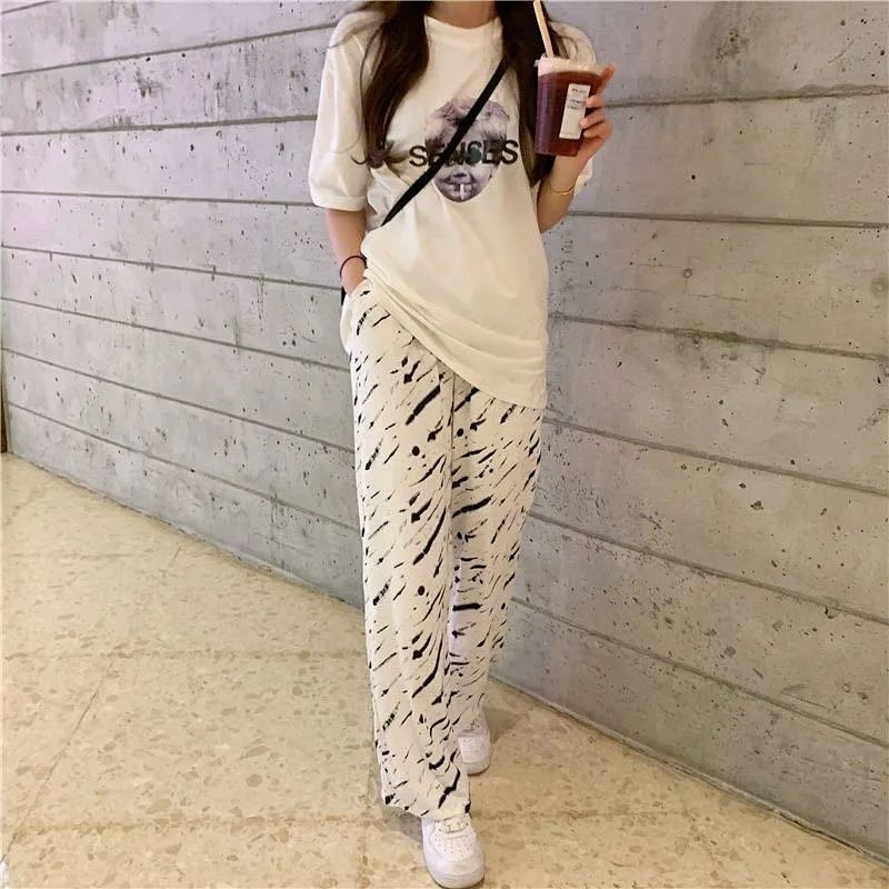 Quần Dài Ống Rộng Họa Tiết Ngựa Vằn Hợp Thời Trang Cho Nữ