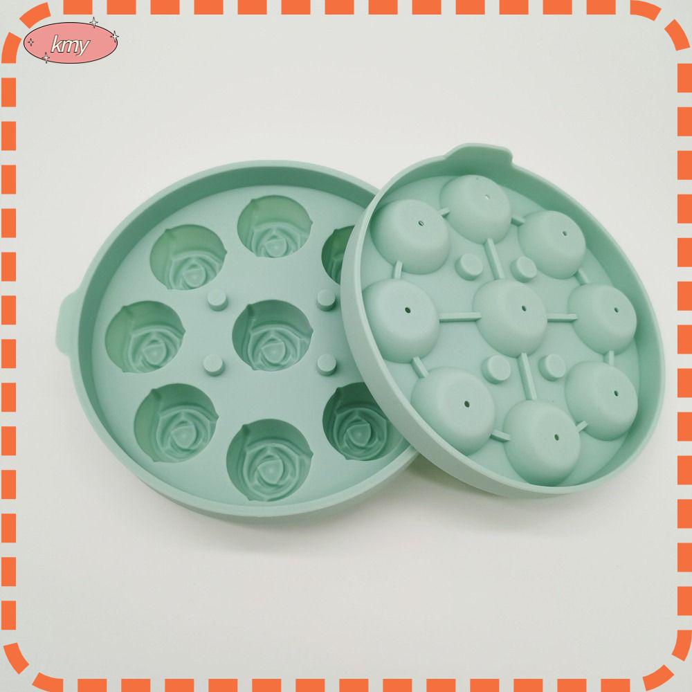 Krny Set 2 Khuôn Silicon Làm Đá Viên Hình Hoa Hồng 3D 1.4 Inch An Toàn Cho Cocktail
