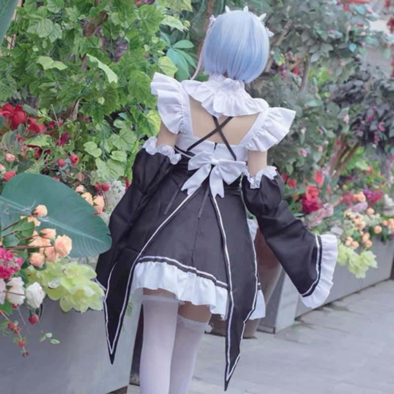 Hàng Có Sẵn Bộ Đồ Hóa Trang Cô Hầu Gái Ram Rem Lolita Giảm Tức Thì Từ Zero Life in Another World Ram Rem