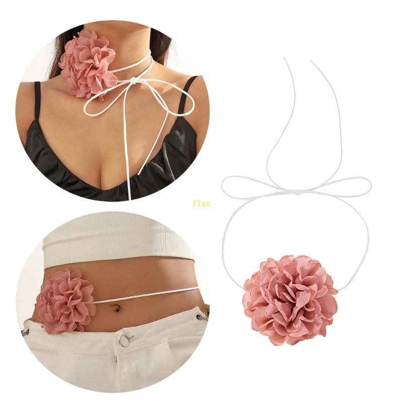 Vòng Cổ Choker Vải Hoa Mẫu Đơn