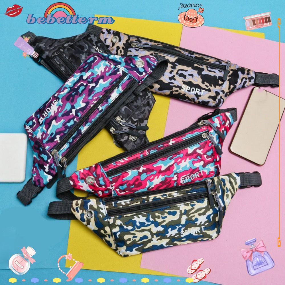 BEBETTERM Túi Đeo Hông Du Lịch Họa Tiết Rằn Ri