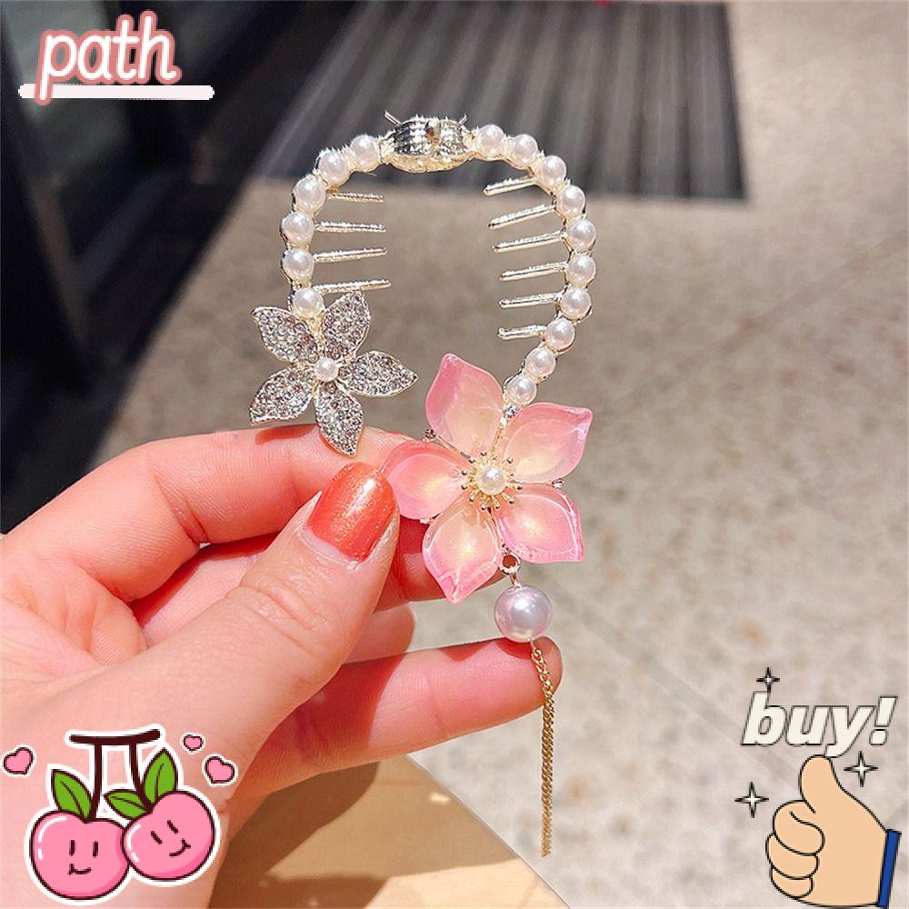 PATH Kẹp Tóc Kim Loại Đính Đá Pha Lê Nhã Nhặn
