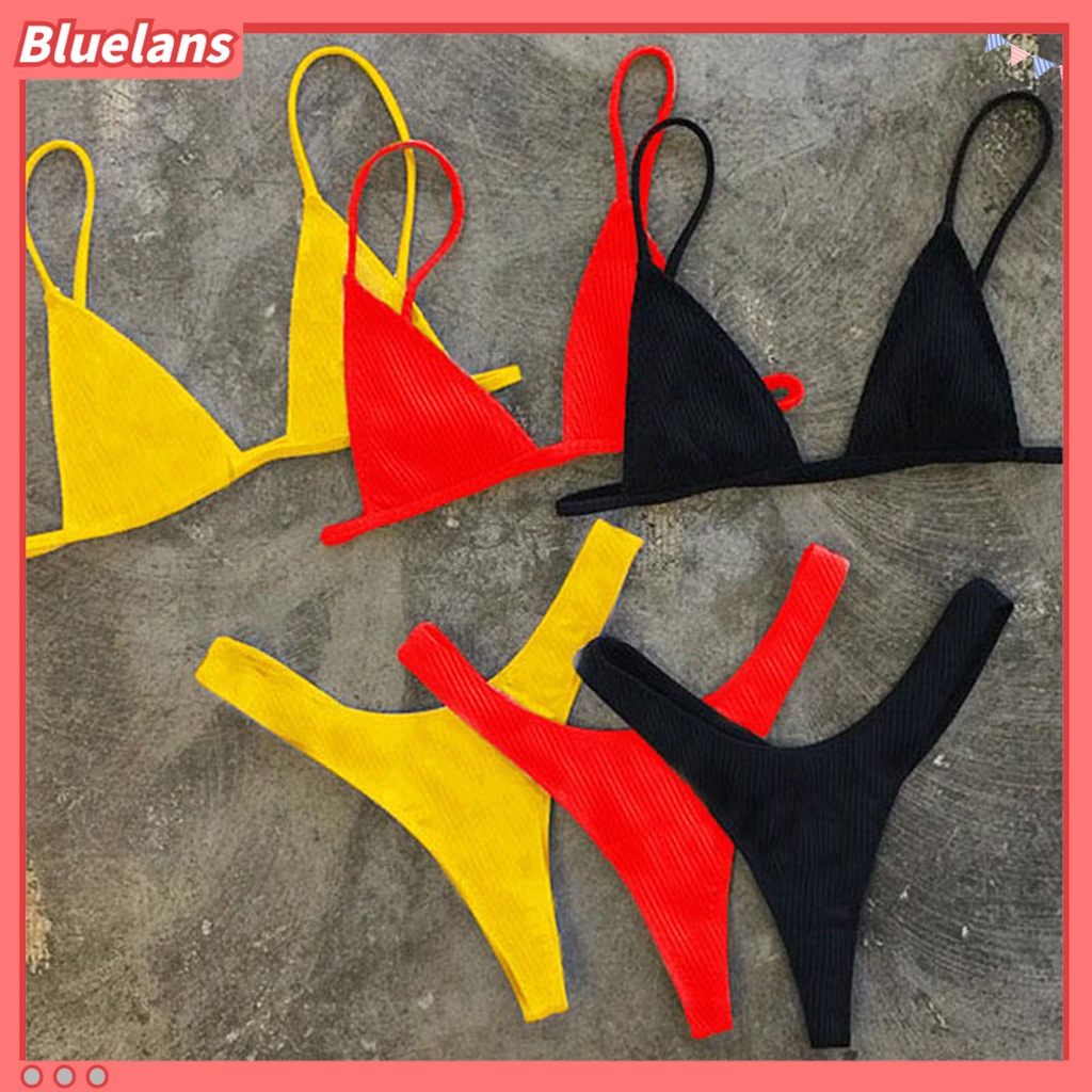 Bộ Đồ Bơi 2 Mảnh Hở Lưng Cổ Chữ V Có Đệm Mút Dành Cho Nữ