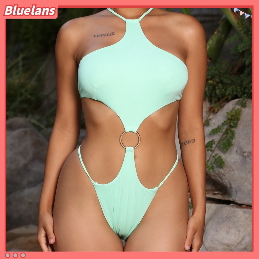[BLS] Bộ Đồ Bơi Một Mảnh Phối Vòng Kim Loại Nối Dây Thắt Lưng Gợi Cảm Mùa Hè Cho Nữ Đi Biển