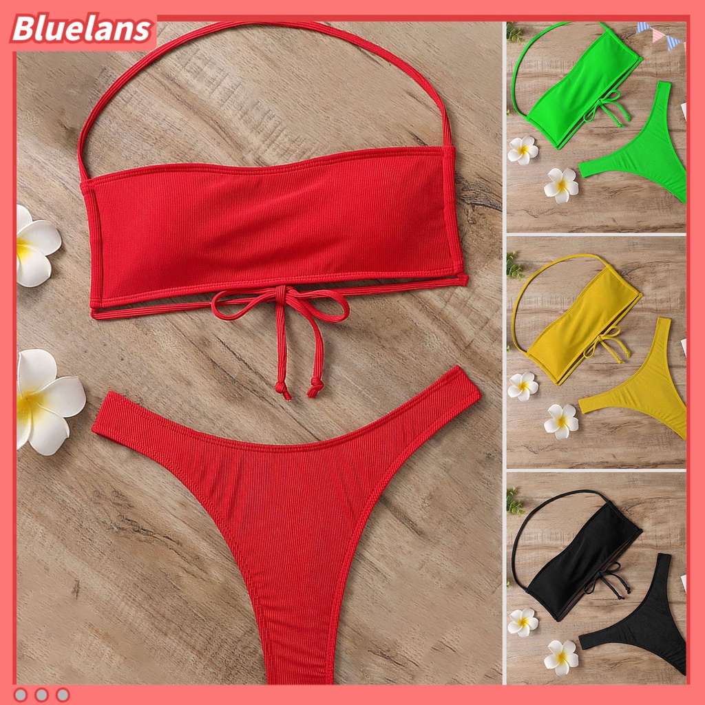 Bộ Bikini 2 Mảnh Màu Sắc Thời Trang Gợi Cảm Cho Nữ