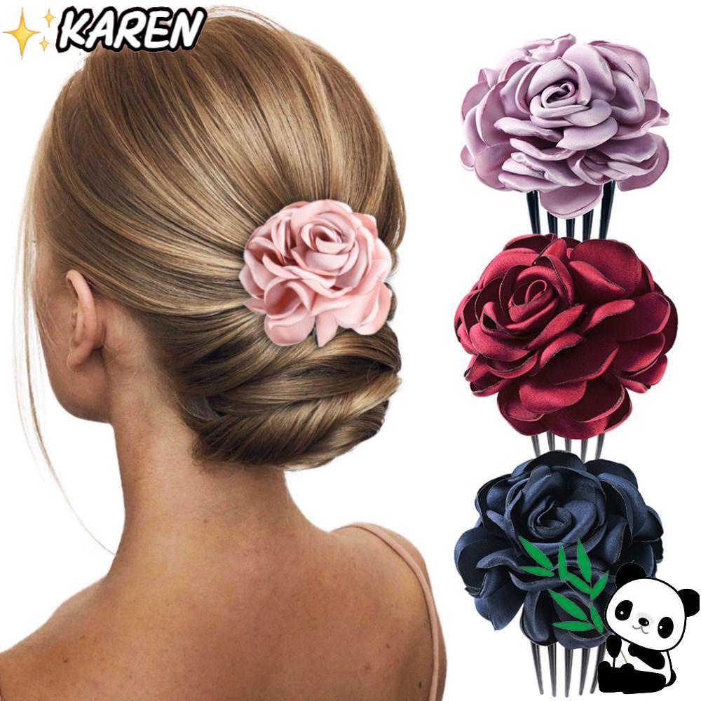KAREN Lược Cài Tóc Hình Hoa Dành Cho Cô Dâu