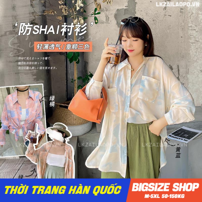 Áo sơ mi nữ tay dài Bigsize Áo sơ mi voan form rộng có cổ mùa xuân Phong cách Hàn Quốc Thời Trang đẹp