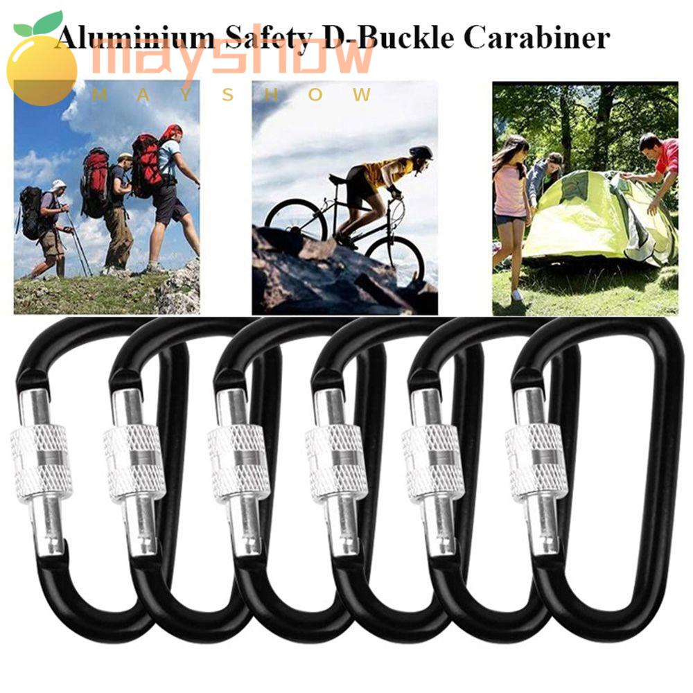 MAYSHOW Set 6 / 12 Móc Khóa Leo Núi Bằng Hợp Kim Nhôm Màu Đen Chất Lượng Cao