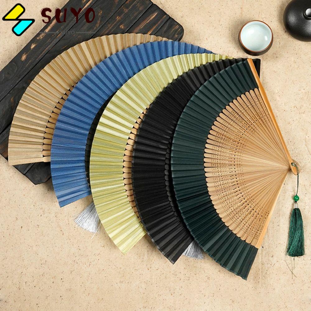 Quạt Gấp Cầm Tay Bằng Tre SUYO Phong Cách Trung Hoa Cổ Điển Trang Trí Nhà Cửa / Tiệc Cưới