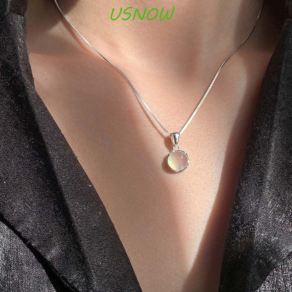 USNOW Vòng cổ Mặt Hình Học Bằng Đồng Phong Cách Hàn Quốc Cá Tính Cho Nữ