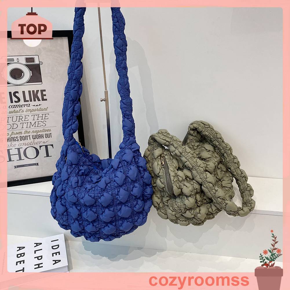 Túi Đeo Chéo Bằng Nylon Chần Bông Hình Đám Mây Thời Trang Cho Nữ