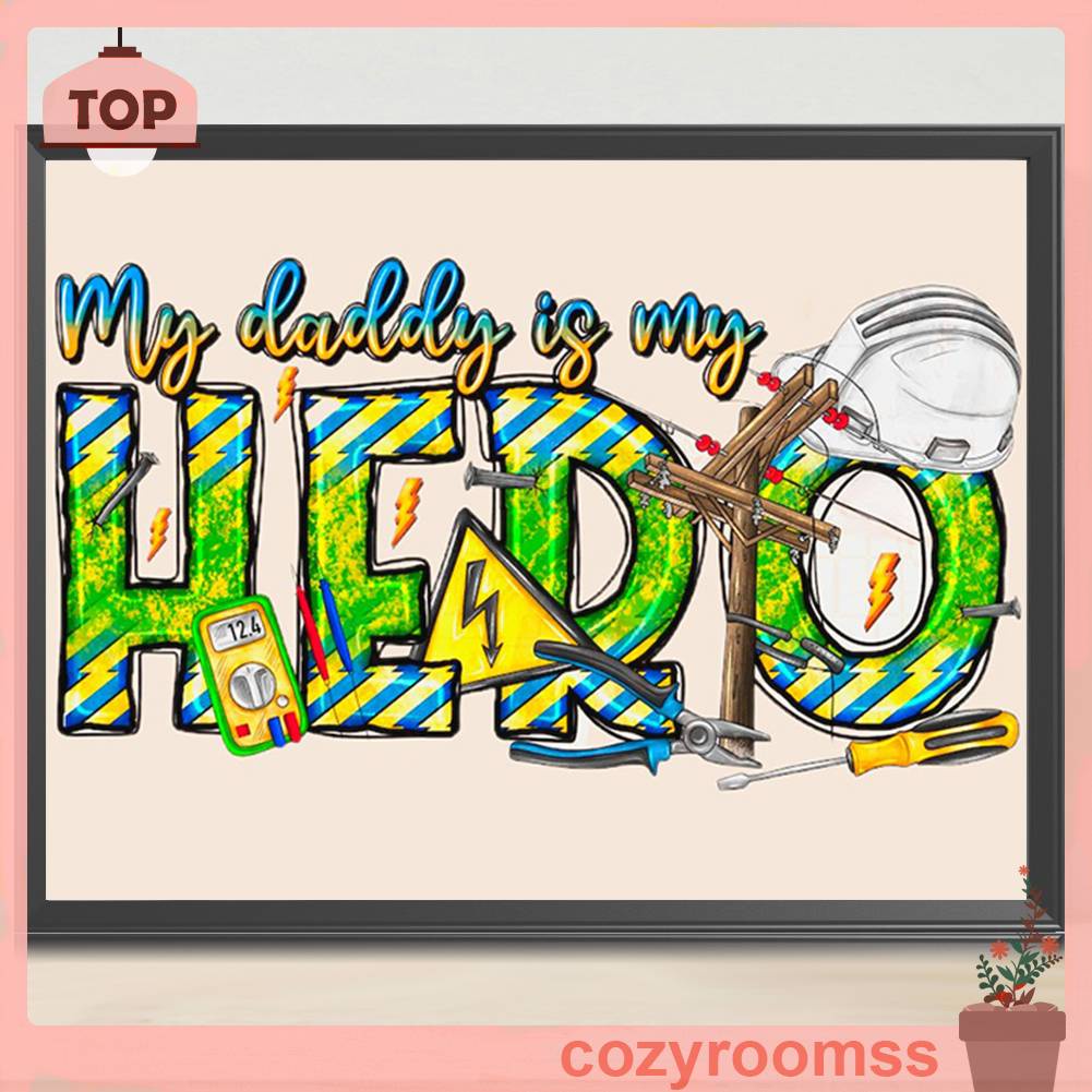 Tranh Đính Đá Kim Cương Toàn Bộ 5D DIY Hình Vẽ Ngày Của Cha Trang Trí Nhà Cửa