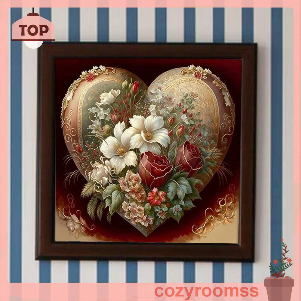 Tranh Đính Đá Kim Cương Toàn Bộ 5D DIY Hình Vẽ Hoa Trang Trí Nhà Cửa