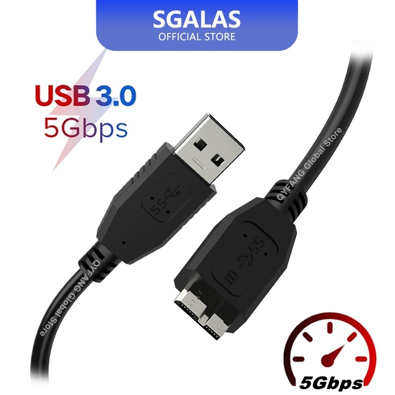 Dây Cáp Ổ Cứng Ngoài SGALAS Micro B USB 3.0 5Gbps Cho Samsung S5 Note3 Toshiba WD Seagate HDD