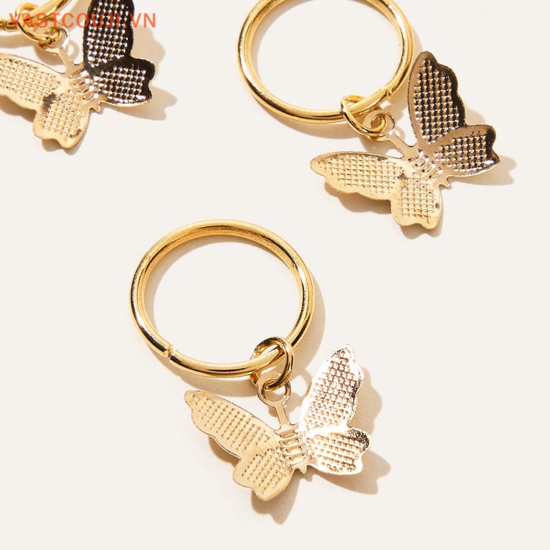 Set 6 Kẹp Tóc Hình Bướm / Ngôi Sao Bằng Kim Loại Thời Trang Cho Nữ