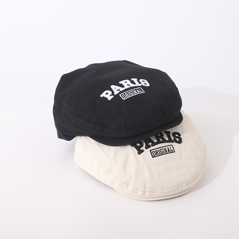 Mũ Beret Thêu Chữ PARIS Phong Cách Hip Hop Hàn Quốc Thời Trang Cho Bé