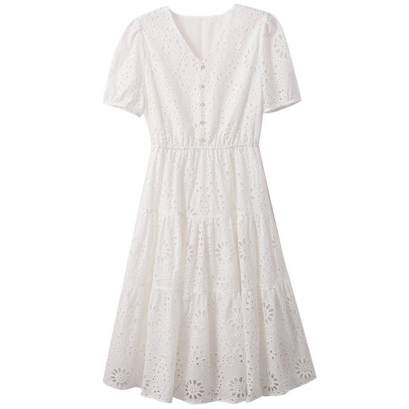 Đầm Tay Ngắn Dáng Rộng Chất Cotton Thời Trang Mùa Hè Hàn Quốc 2023 Cho Nữ Size S-4XL 5XL 40KG-100KG