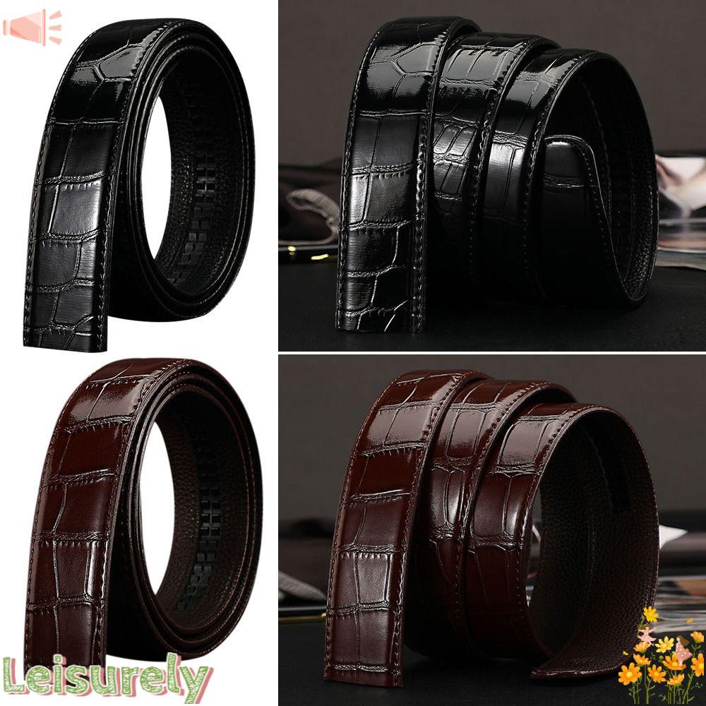 LEILY Thắt Lưng Da Thật Không Khóa 3.5cm Thời Trang Thường Ngày