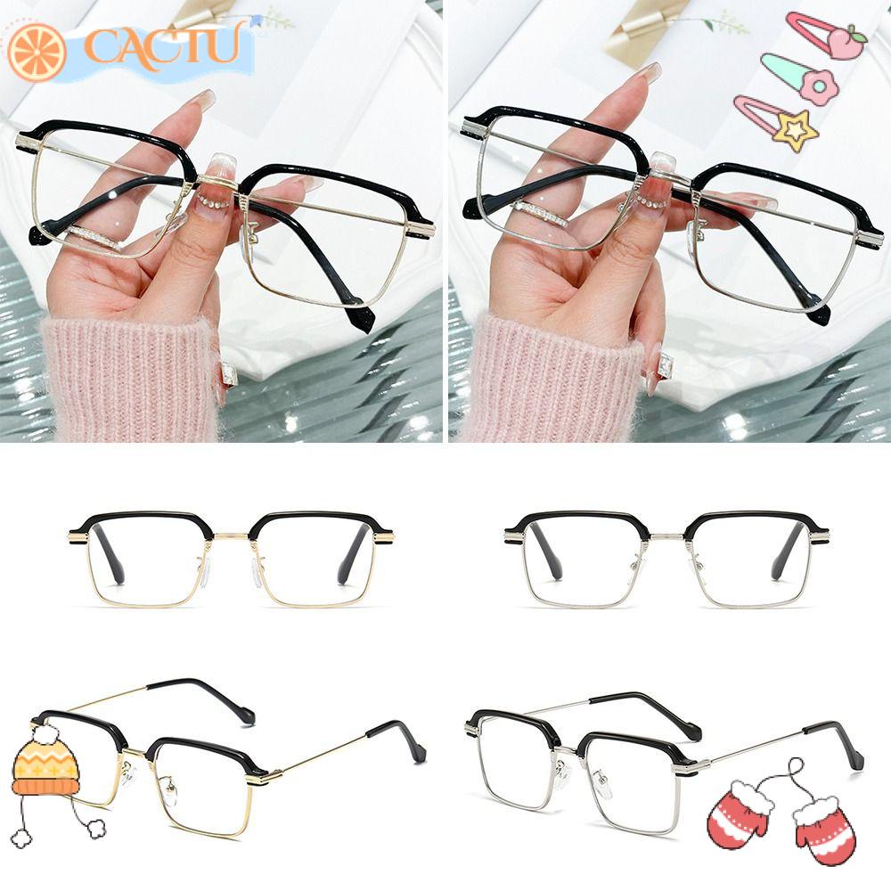 CACTU Kính Đọc Sách Nửa Gọng Vuông Thanh Lịch Chống Ánh Sáng Xanh Cho Nam Và Nữ