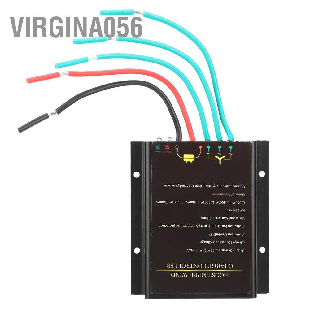 Virgina056 Bộ điều khiển tuabin gió chống nước 48V sạc MPPT chỉnh năng lượng 800W