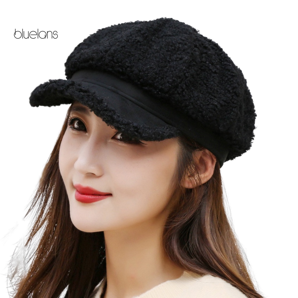 Mũ Beret Màu Trơn Chống Gió Thấm Hút Mồ Hôi Thời Trang Thu Đông Cho Nữ