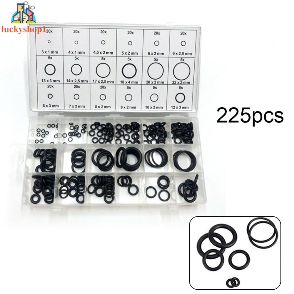 Set 225 Vòng Cao Su Đen Hình Chữ O Gắn Cửa Xe Hơi