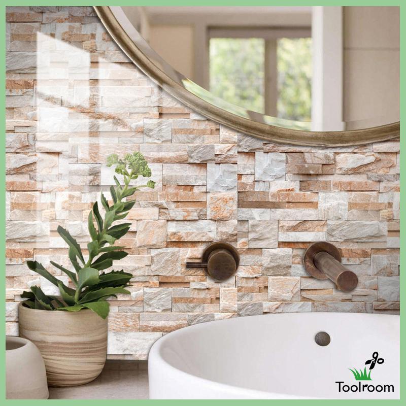 Bộ 4 Miếng Dán Tường Giả Gạch 3D Chống Thấm Nước