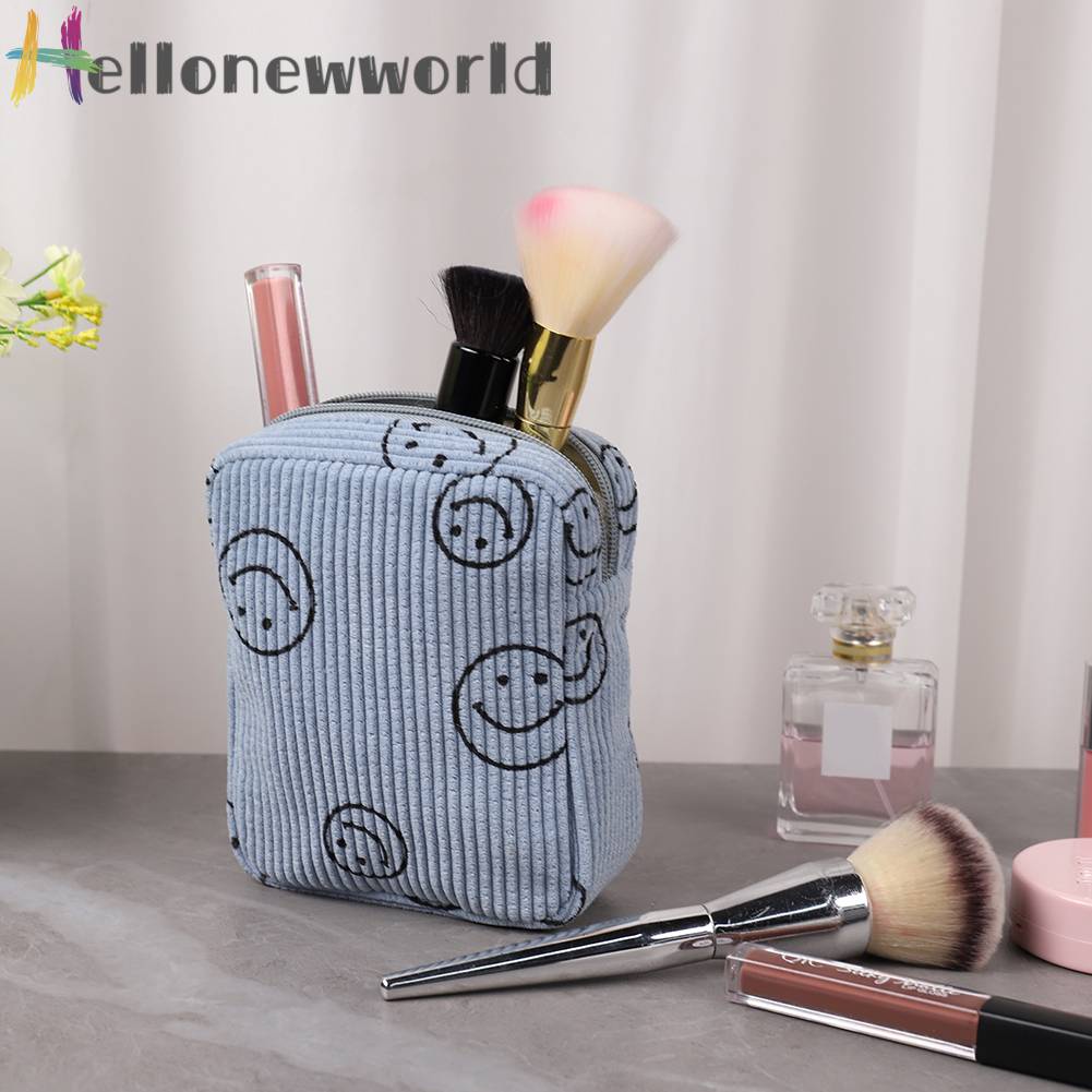 Túi Đựng Mỹ Phẩm Đa Năng Hình Mặt Cười Có Khóa Kéo Tiện Dụng Mang Theo Du Lịch