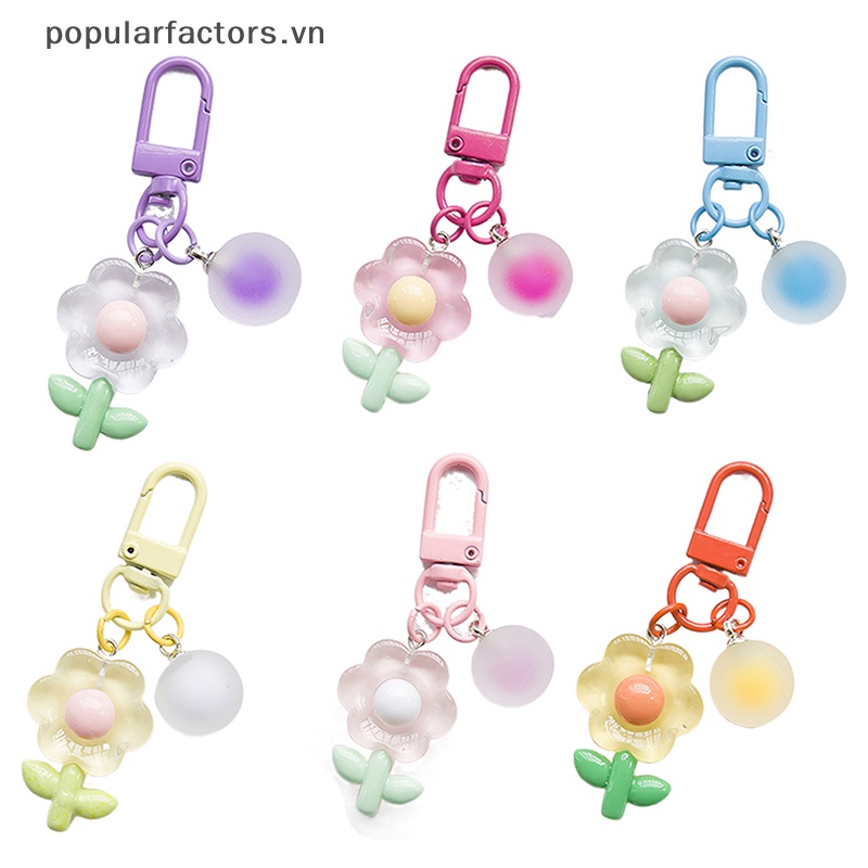 Móc Khóa Hình Bông Hoa Nhiều Màu Sắc Dễ Thương