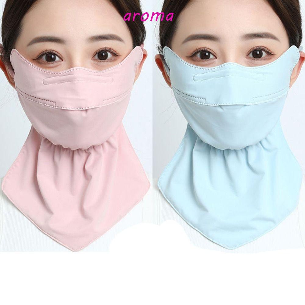 Khẩu Trang Chống Nắng Và Tia UV Bằng Lụa Lạnh Màu Sắc Đơn Giản Tùy Chỉnh Kèm Dây Treo Tiện Dụng Cho Nữ