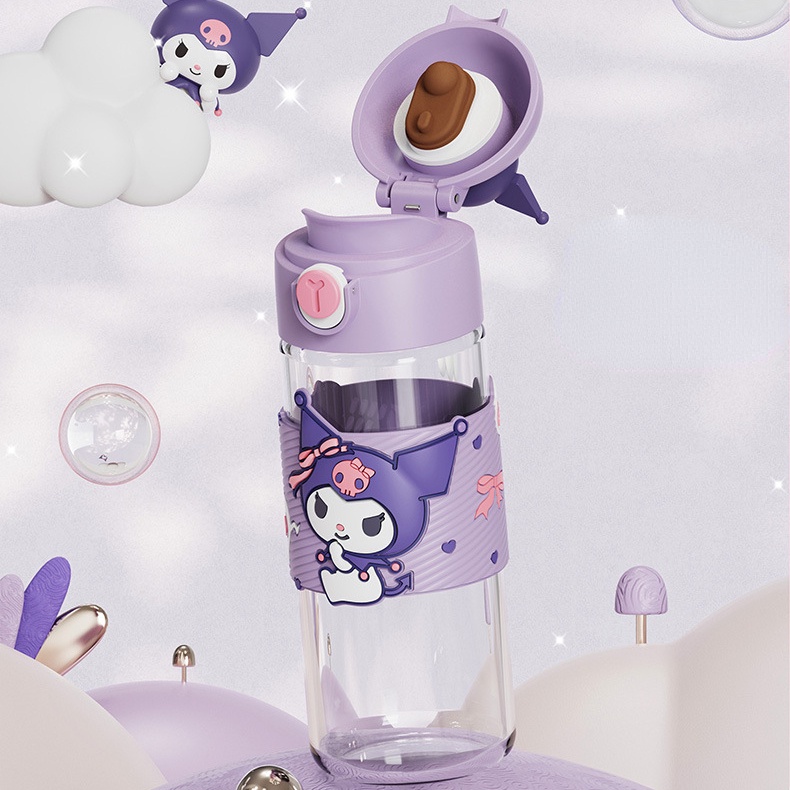 Kawaii Sanrio Chai Nước Poppurin Kuromi Cinnamoroll Phim Hoạt Hình Ngoài Trời Kids Cup Boys Girls Quà Tặng