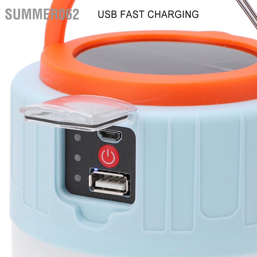 Summer062 Đèn LED Lồng Cắm Trại Đa Năng Chạy Bằng Lượng Mặt Trời Lều Ngoài Cho Chợ Đêm Gian Hàng Khẩn Cấp