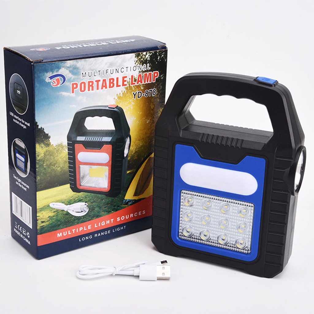 Đèn LED COB / LED Năng Lượng Mặt Trời Chống Thấm Nước Kèm Sạc USB Tiện Dụng Cho Hoạt Động Ngoài Trời