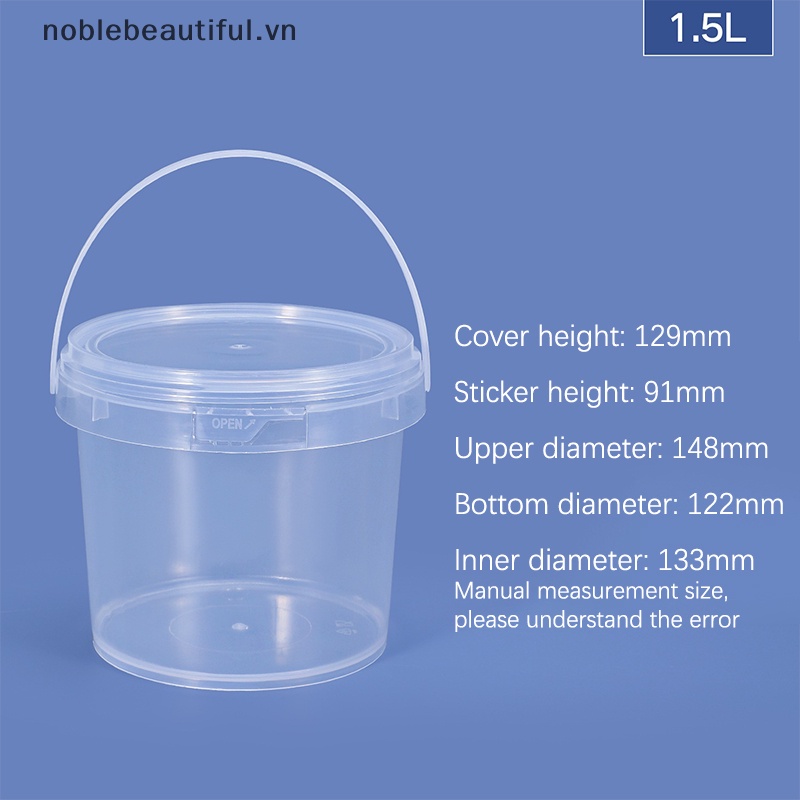 Xô Nhựa Đựng Thực Phẩm 150ML-1500ML Màu Trắng Có Tay Cầm Tiện Dụng