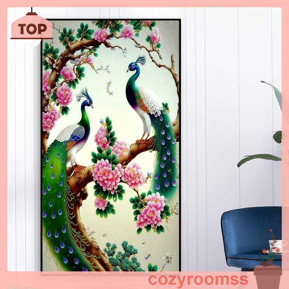 Bộ Tranh Đính Đá 5D Tự Làm Toàn Diện Hình Chim Sẻ Trang Trí Nhà Cửa