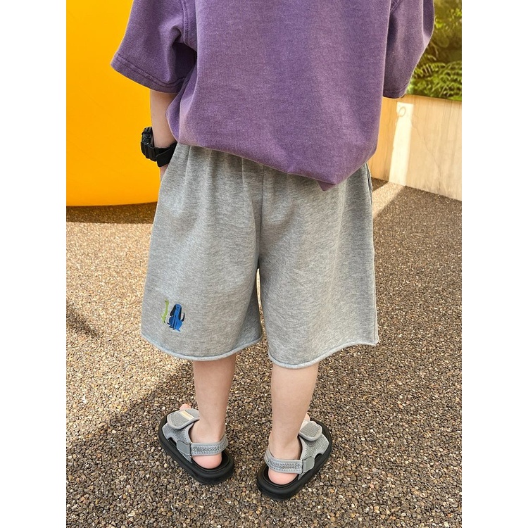 Quần Short Dáng Rộng Họa Tiết Khủng Long Phong Cách Mùa Hè Cho Bé Trai
