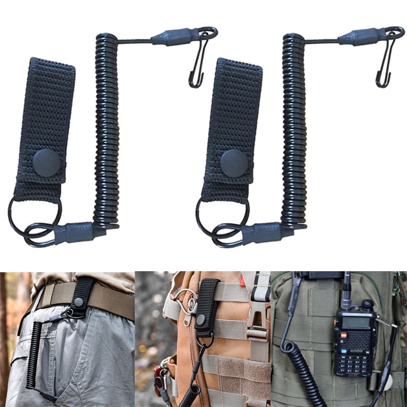 Dây Lò Xo Co Giãn Chống Thất Lạc Gắn Móc Khóa Cho Máy Ảnh / Đèn Pin