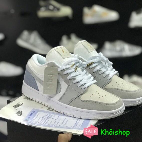 🤞Giày Jordan cổ thấp Paris màu xám xanh nam nữ, Sneaker JD1 low Paris bản đẹp full box bill 🙅🏻